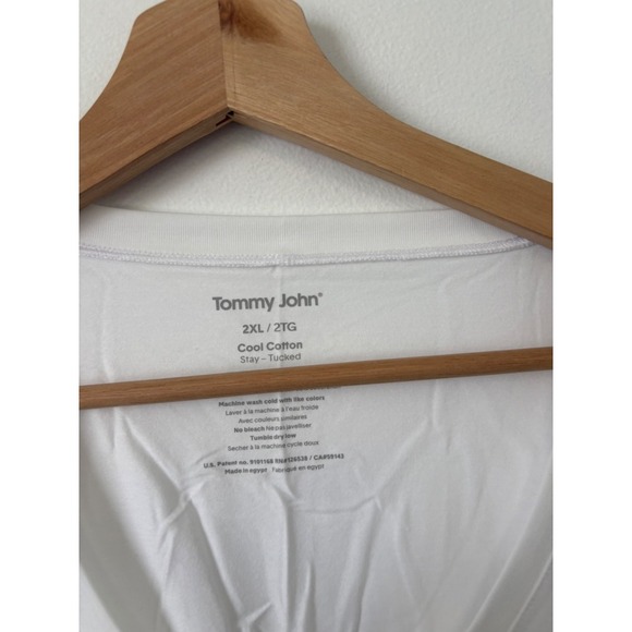 Tommy John Cool Cotton Deep V-Neck Undershirt – White – 2XL - Picture 3 of 5